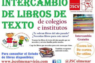 Frente a la crisis, Juventudes Socialistas de Colmenar Viejo promueve un intercambio de libros de texto.