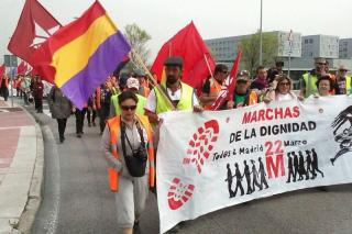La columna norte de las Marchas de la Dignidad del 22M llega a Sanse y Alcobendas