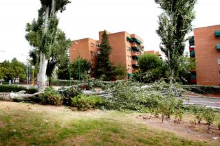 La tormenta provocó en Alcobendas 17 intervenciones de urgencia de policía local y servicios municipales