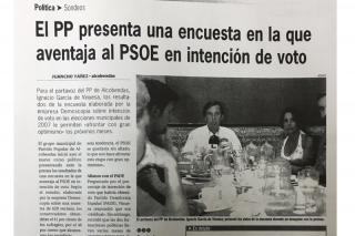Así aparecía recogida en la prensa, la comparecencia de Ignacio García de Vinuesa durante la presentación de la encuesta / MASALCOBENDASSANSE