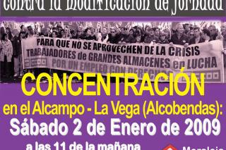 Comisiones Obreras convoca una concentracin en el Alcampo de Arroyo de la Vega de Alcobendas el sbado 2 de enero