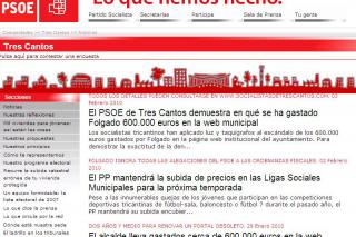 El PSOE muestra los detalles de los 600.000 euros gastados supuestamente en la web municipal de Tres Cantos