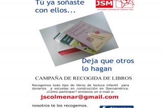 Juventudes Socialistas de Colmenar recogen libros para Hispanoamrica.